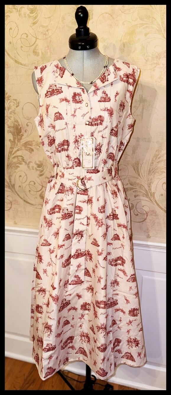 Axes Femme Heritage Nouvelle Jouy Print Dress Size M J Fashion Cottagecore JSK